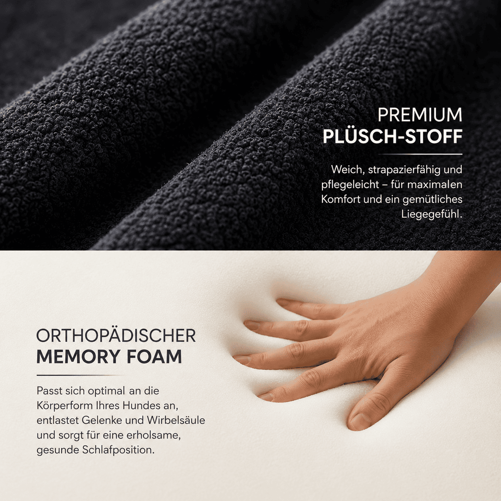 VELUNA® Orthopädisches Hundebett für gesunde Gelenke mit kühlendem Komfortbezug